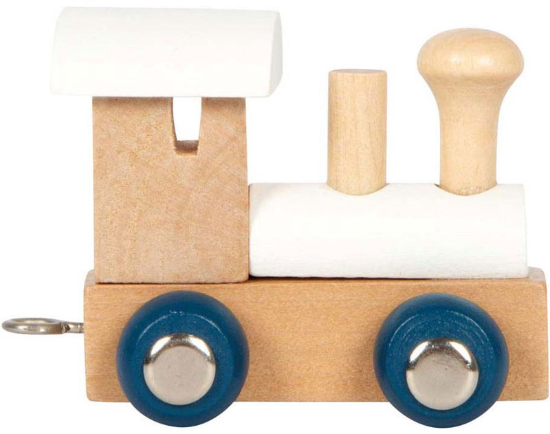 Afbeelding laden in galerijviewer, Small foot - houten lettertrein polar - locomotief wit - 12