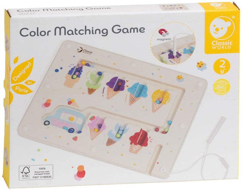 Afbeelding laden in galerijviewer, Classic world houten educatief kleuren match spel ijsjes magnetisch.