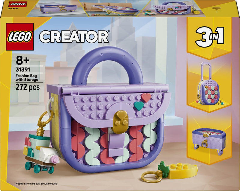 Afbeelding laden in galerijviewer, Lego creator 3in1 stijlvolle tas met opbergruimte, koffer en opbergdoosje speelgoed 31391