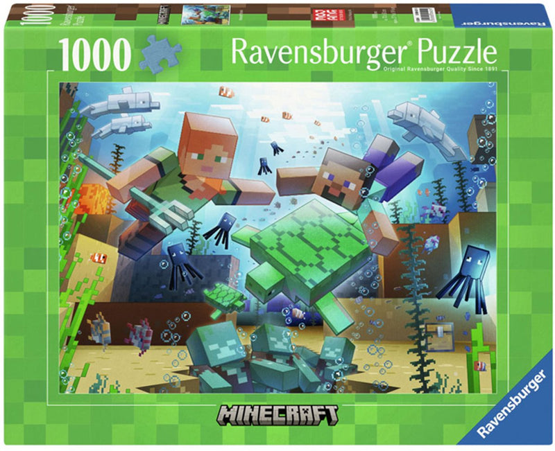 ギャラリービューアに画像をロードする, Ravensburger legpuzzel minecraft mosaic 1000 stukjes karton.