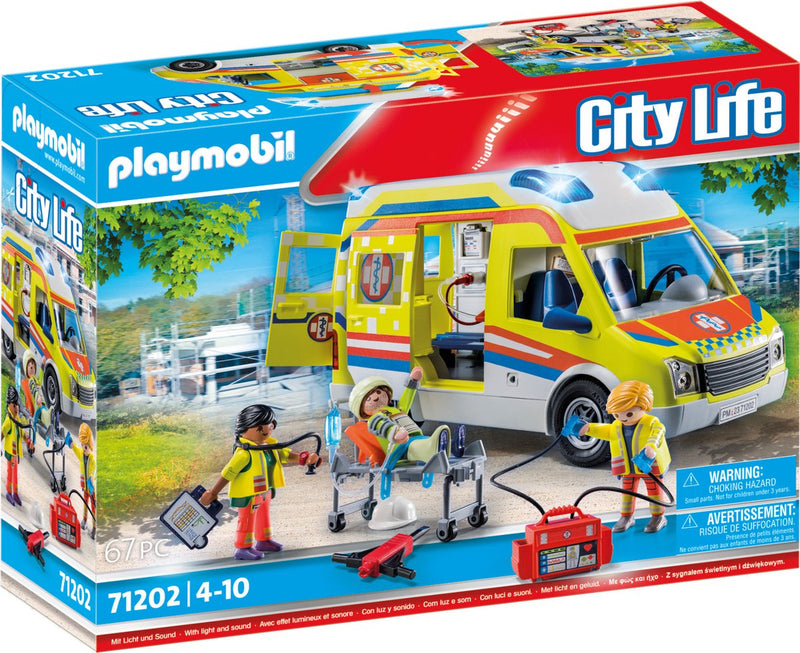 Afbeelding laden in galerijviewer, Playmobil city life ambulance met licht en geluid - 71202