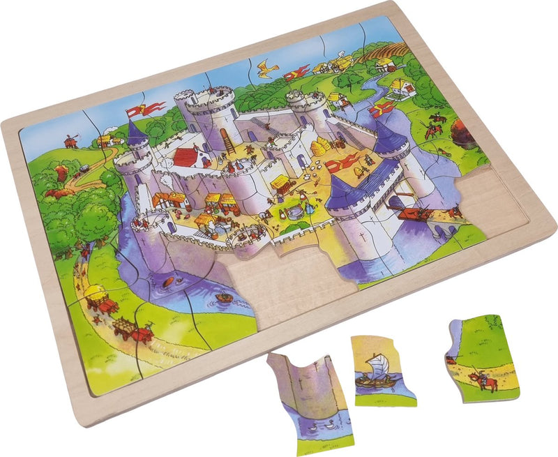 Afbeelding laden in galerijviewer, Playwood houten puzzel kasteel