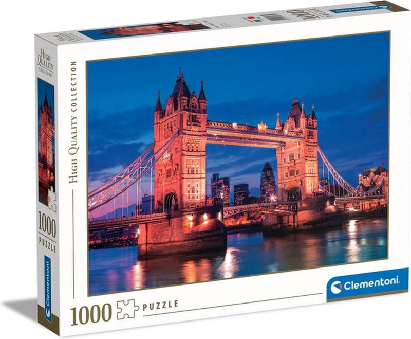 Afbeelding laden in galerijviewer, Clementoni legpuzzel tower bridge bij nacht - 1000st.