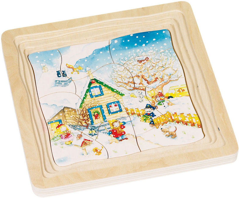 Afbeelding laden in galerijviewer, Goki 4-lagen puzzel seizoenen, 54st.
