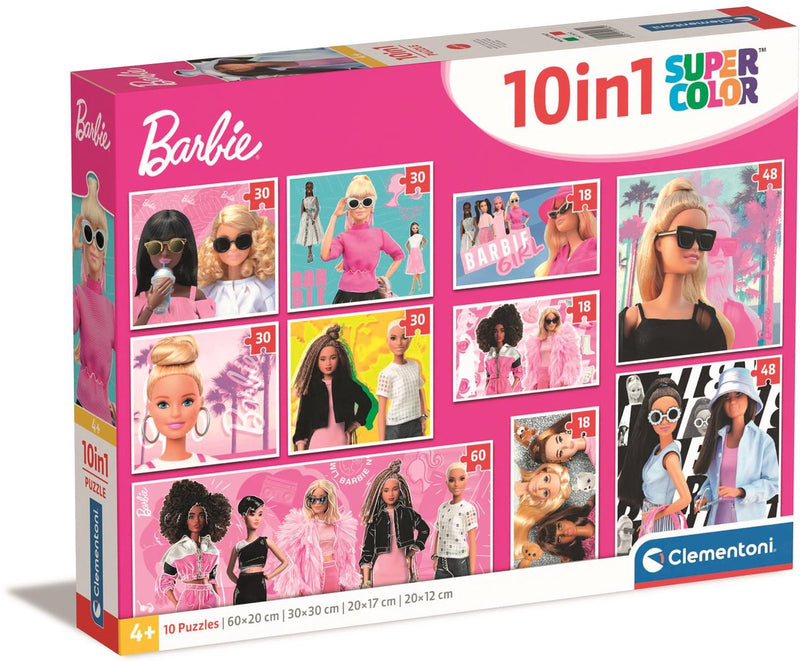 Afbeelding laden in galerijviewer, Clementoni legpuzzel super color 10in1 barbie