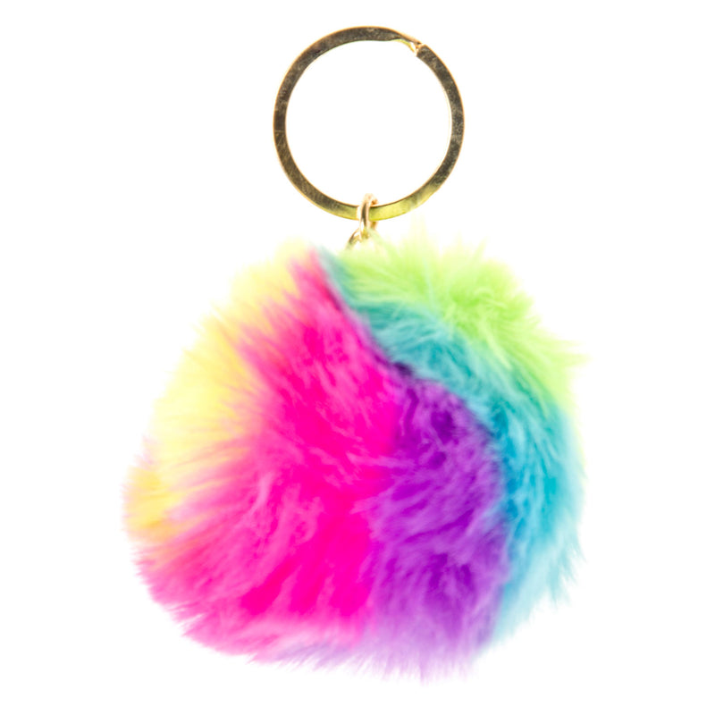 Load image into Gallery viewer, Duckiez fluffy sleutelhanger regenboog bal, 12st.