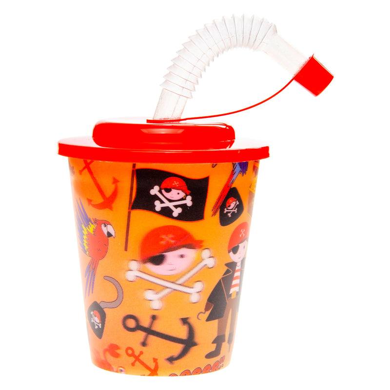 Load image into Gallery viewer, Duckiez beker met deksel en rietje piraat, 12st.