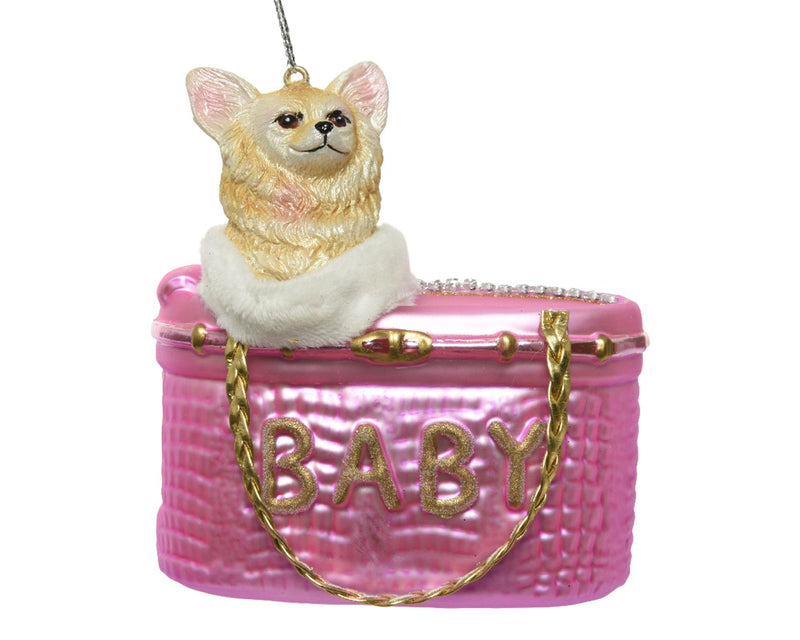 Afbeelding laden in galerijviewer, Decoris kerst ornament hond in tas 10x5,5cm