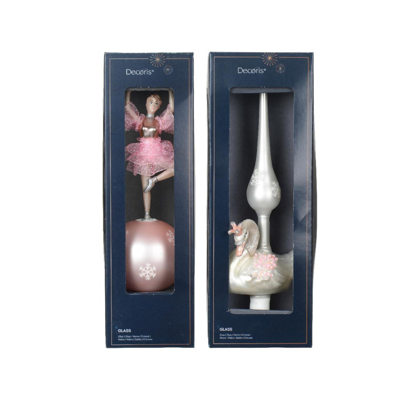 Cargue la imagen en el visor de la galería, Decoris piek ballerina zwaan van glas ca 29cm