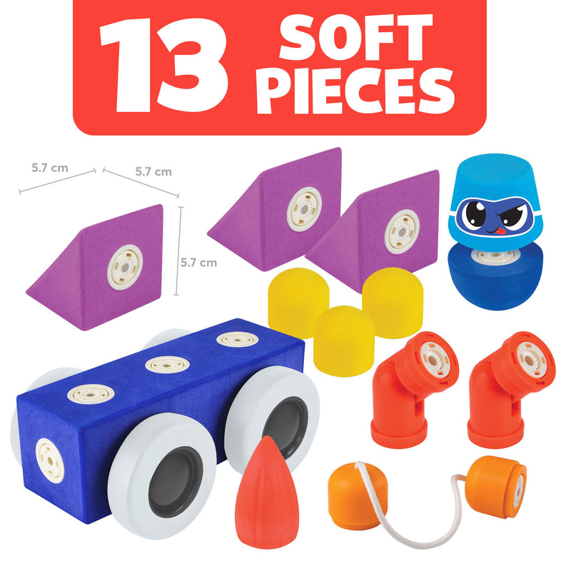 Load image into Gallery viewer, Blockaroo Magnetische Foam Blokken Voertuigen, 13dlg.