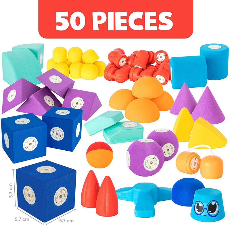 Load image into Gallery viewer, Blockaroo Magnetische Foam Blokken Builders Box, 50dlg.