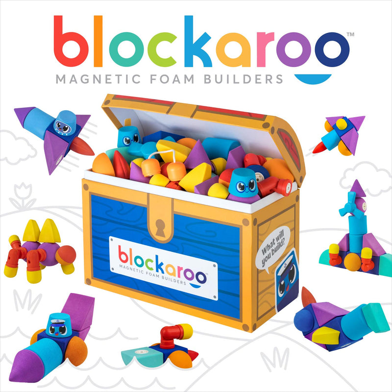 Load image into Gallery viewer, Blockaroo magnetische foam blokken schatkist box, 100dlg.