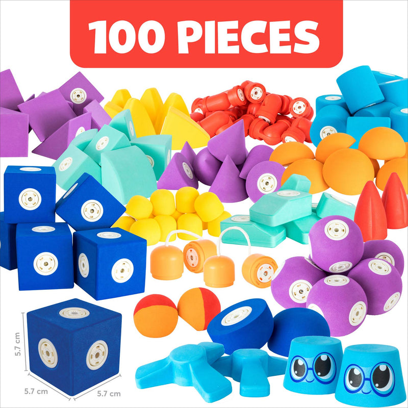 Load image into Gallery viewer, Blockaroo magnetische foam blokken schatkist box, 100dlg.