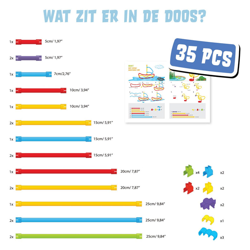 Afbeelding laden in galerijviewer, Spaghetteez 3d art flexibele bouwstaafjes, 35dlg.