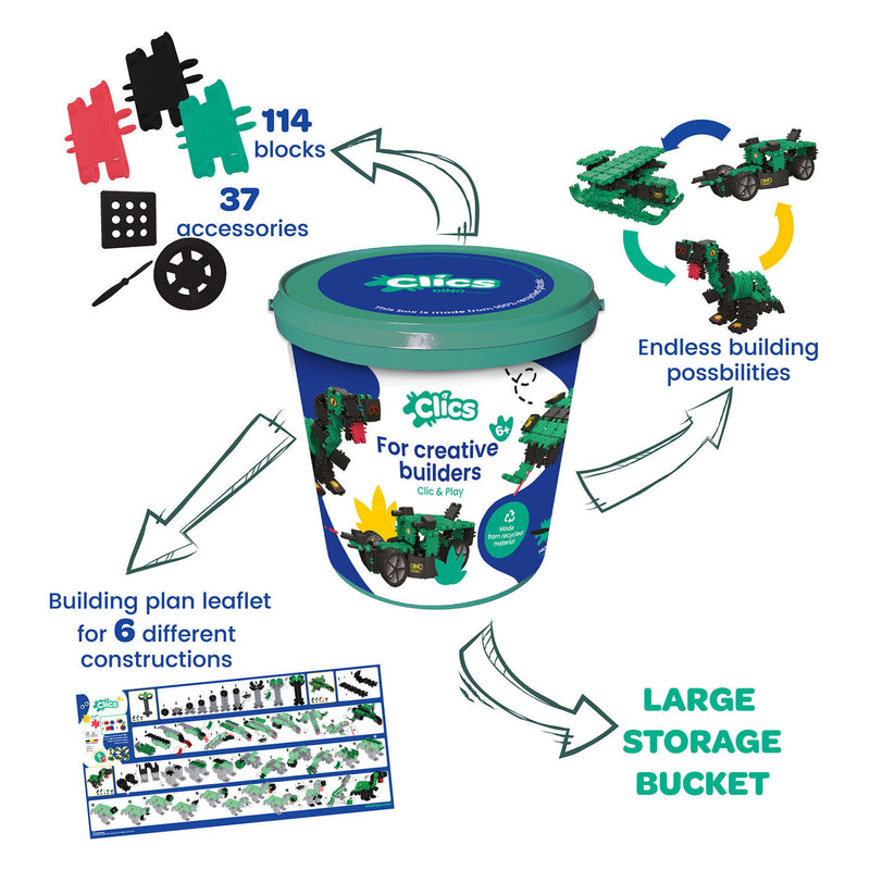 Load image into Gallery viewer, Clics bouwblokken dino world