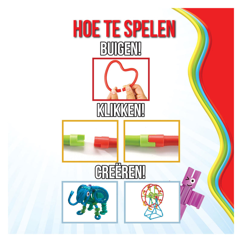 Afbeelding laden in galerijviewer, Spaghetteez flexibele bouwstaafjes in opbergbox, 200dlg.