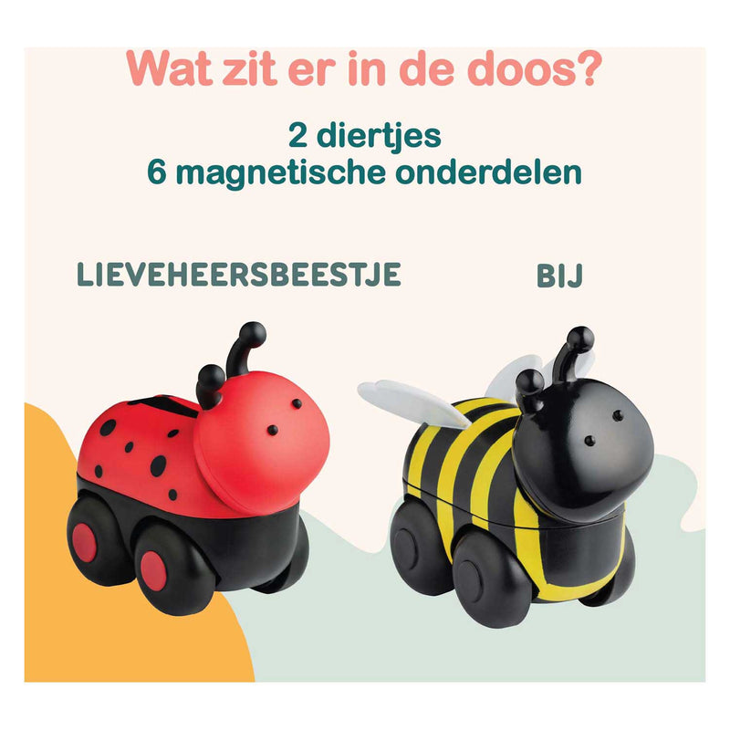 Afbeelding laden in galerijviewer, Magimals wheely insects box-interactieve magnetische dieren op wielen (6 stuks). leuk en creatief speelgoed, perfect voor in bad of onderweg!