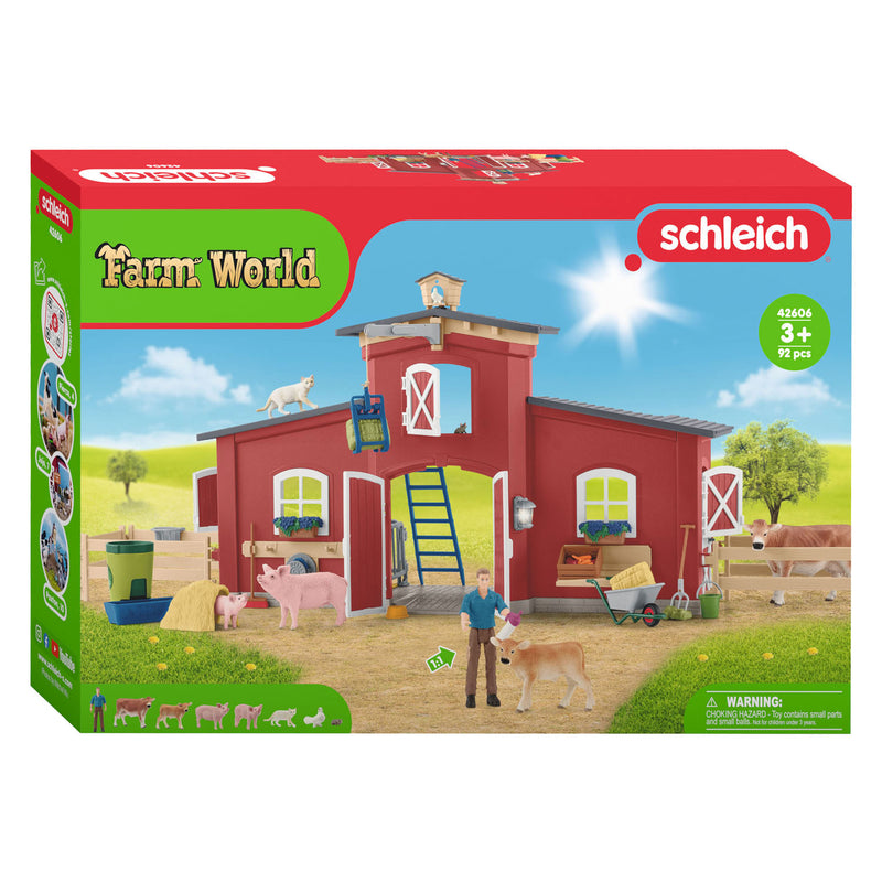 Afbeelding laden in galerijviewer, Schleich farm world grote stal rood 42606
