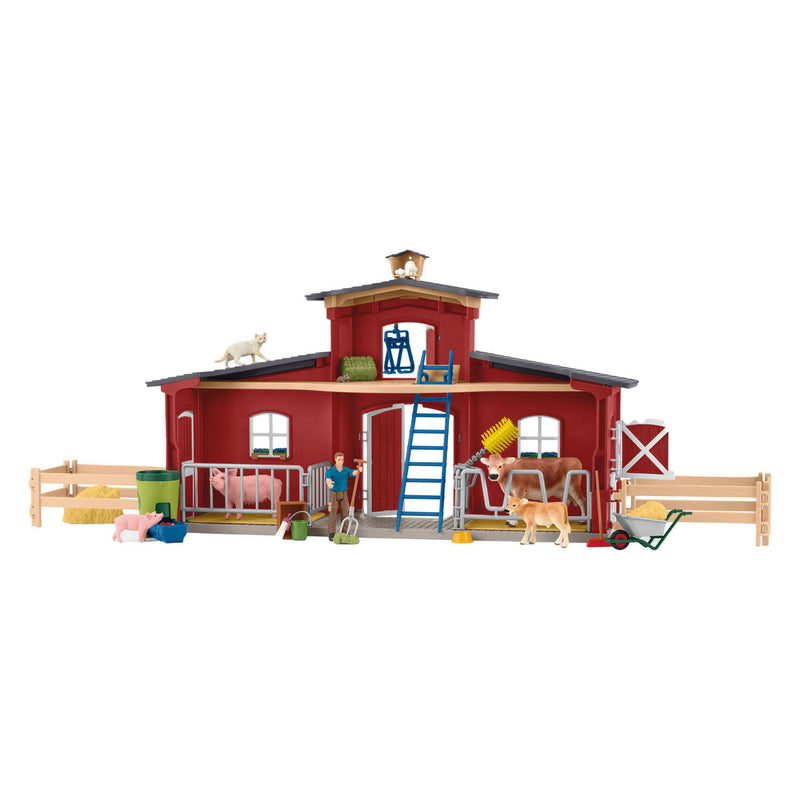 Afbeelding laden in galerijviewer, Schleich farm world grote stal rood 42606