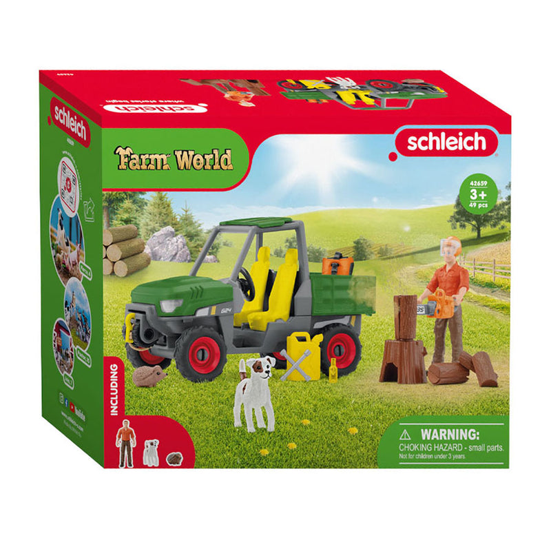 Load image into Gallery viewer, Schleich farm world houtzager met voertuig 42659