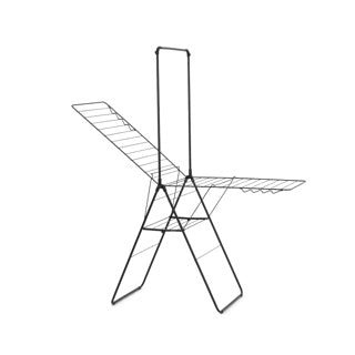 Afbeelding laden in galerijviewer, Brabantia hangon droogrek 25m - met stang - inklapbaar wasrek - matt black