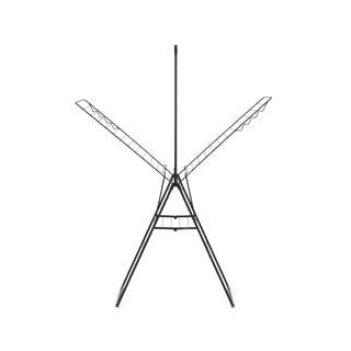 Afbeelding laden in galerijviewer, Brabantia hangon droogrek 25m - met stang - inklapbaar wasrek - matt black