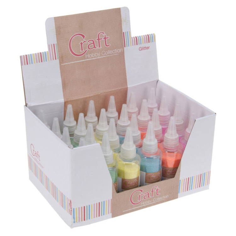 Load image into Gallery viewer, Deco Glitters in Fles, 24 flesjes (4x6 kleuren)