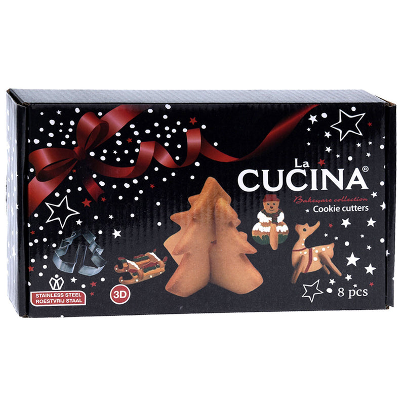 Afbeelding laden in galerijviewer, La cucina uitsteekvormenset 3d kerstkoekjes, 8dlg.