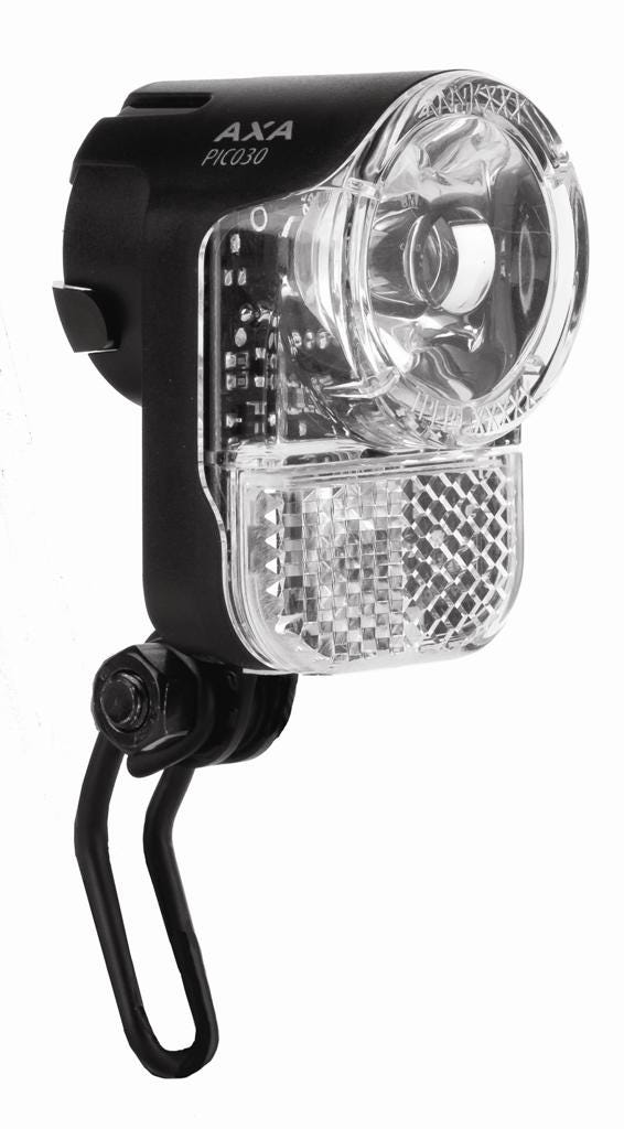 Load image into Gallery viewer, Koplamp Pico 30 Switch Aan Uit LED Dynamo Zwart