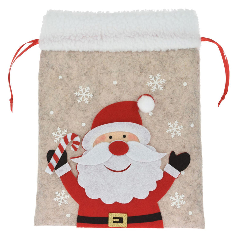Afbeelding laden in galerijviewer, Koopman vilten zakje kerstfiguur cadeauzakje kerst multi kleuren 26x21 cm.