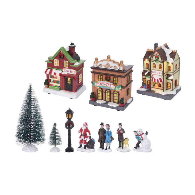 Load image into Gallery viewer, Kerstdorp met led set, 17dlg.