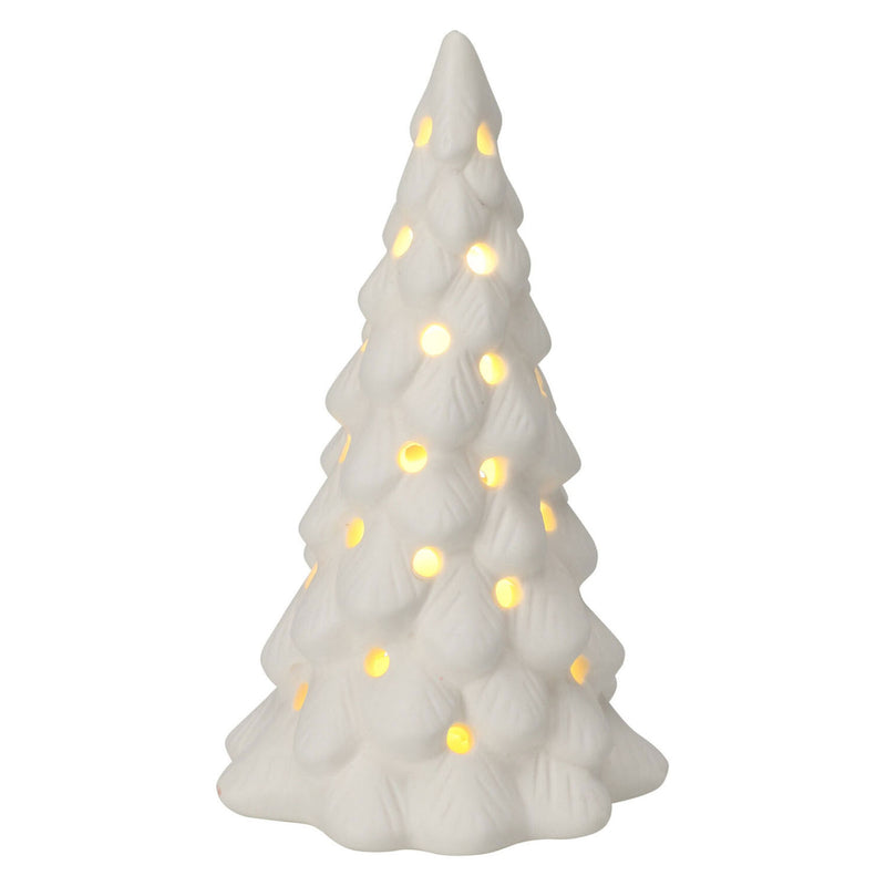 Afbeelding laden in galerijviewer, Porseleinen kerstboom met led , set van 6 stuks