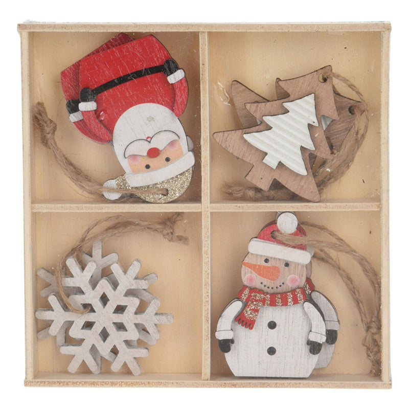 Cargue la imagen en el visor de la galería, Houten kerstboomhangers, 8st.