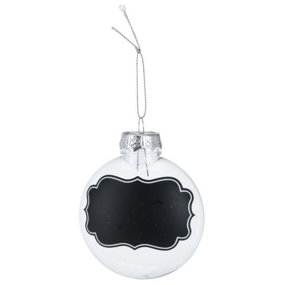 Load image into Gallery viewer, Transparante kerstballen met krijtlabels, 4st.