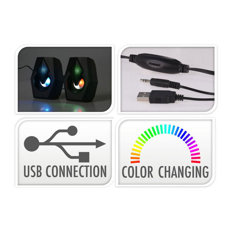 Load image into Gallery viewer, Kleurveranderende gaming speakerset, 2dlg.