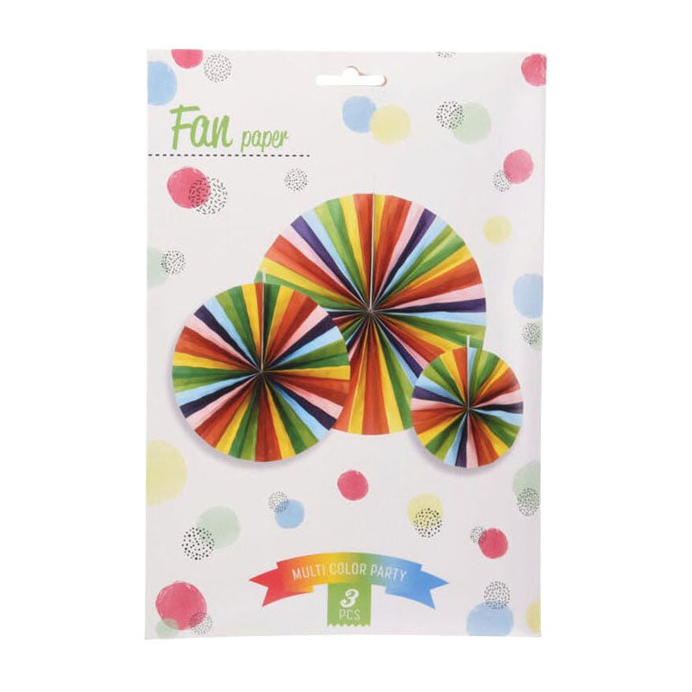 Cargue la imagen en el visor de la galería, Waaier papier multi kleuren, set van 3