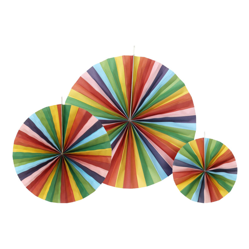 Cargue la imagen en el visor de la galería, Waaier papier multi kleuren, set van 3