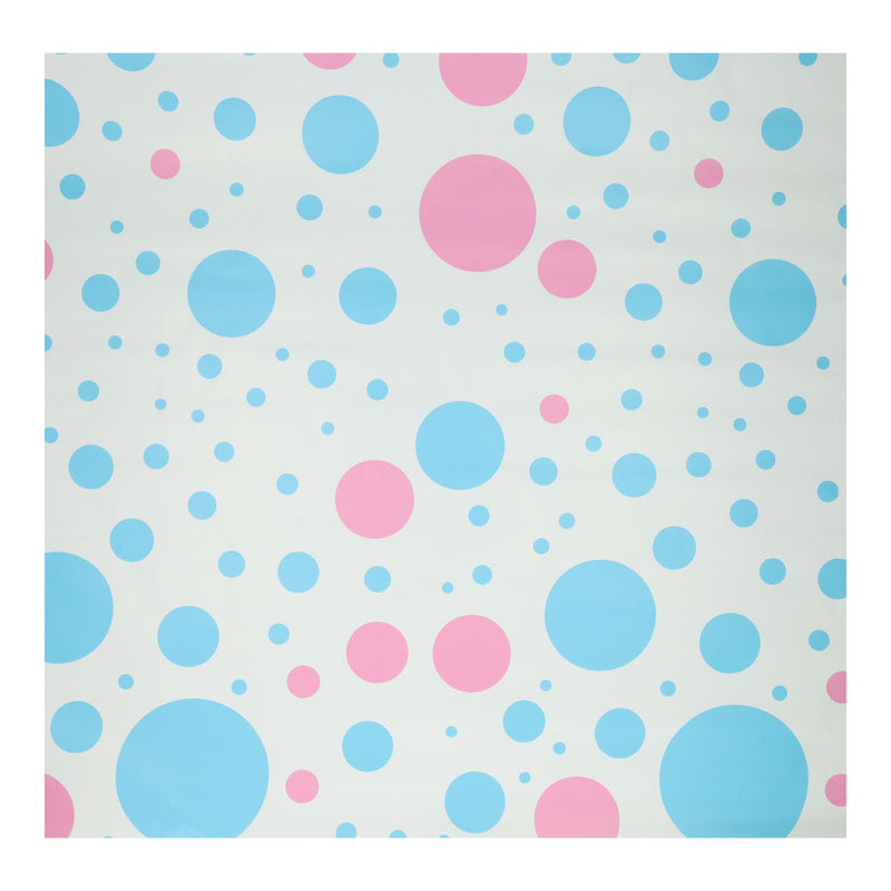 Laden Sie das Bild in Galerie -Viewer, Cadeaupapier blauw roze stippen, 4mtr.