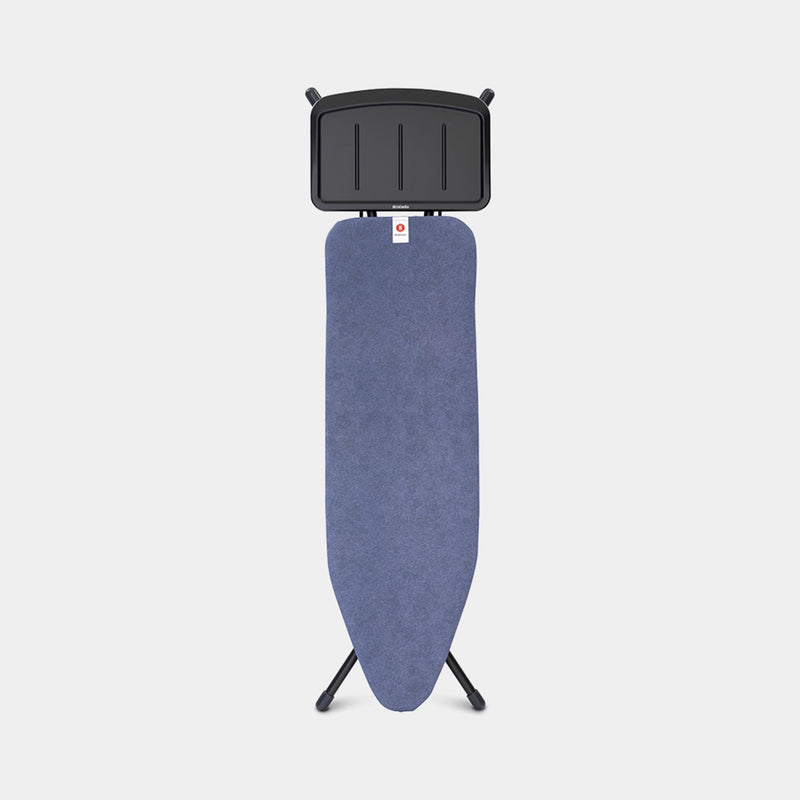 Afbeelding laden in galerijviewer, Brabantia strijkplank b 124x38cm denim blue met stoomunithouder