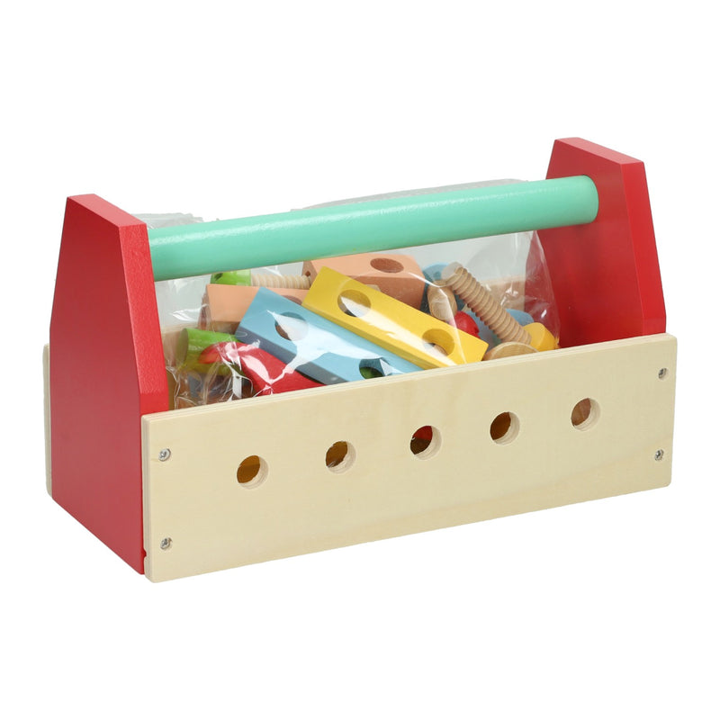 Afbeelding laden in galerijviewer, Houten gereedschapskist voor kinderen - 25x12x14cm