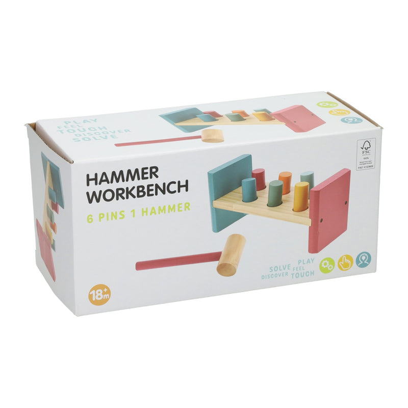 Afbeelding laden in galerijviewer, Houten hamerbank met hamer