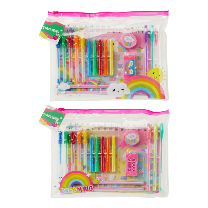ギャラリービューアに画像をロードする, Vrolijke schrijfwarenset - met notitieboek en stickers - 19dlg.