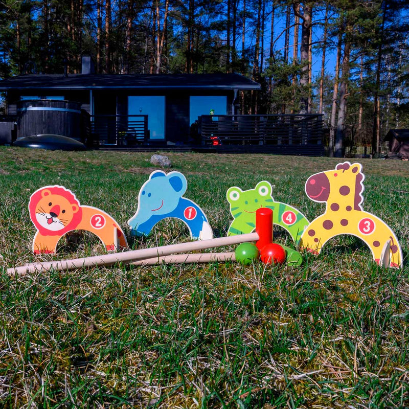 Load image into Gallery viewer, Tactic houten dieren croquet set