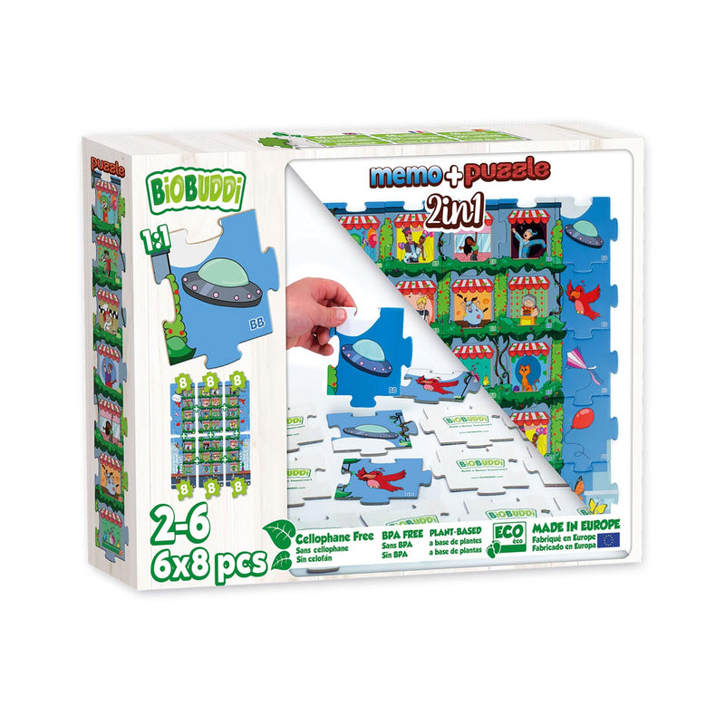 Load image into Gallery viewer, Biobuddi 2in1 puzzel en memo city life