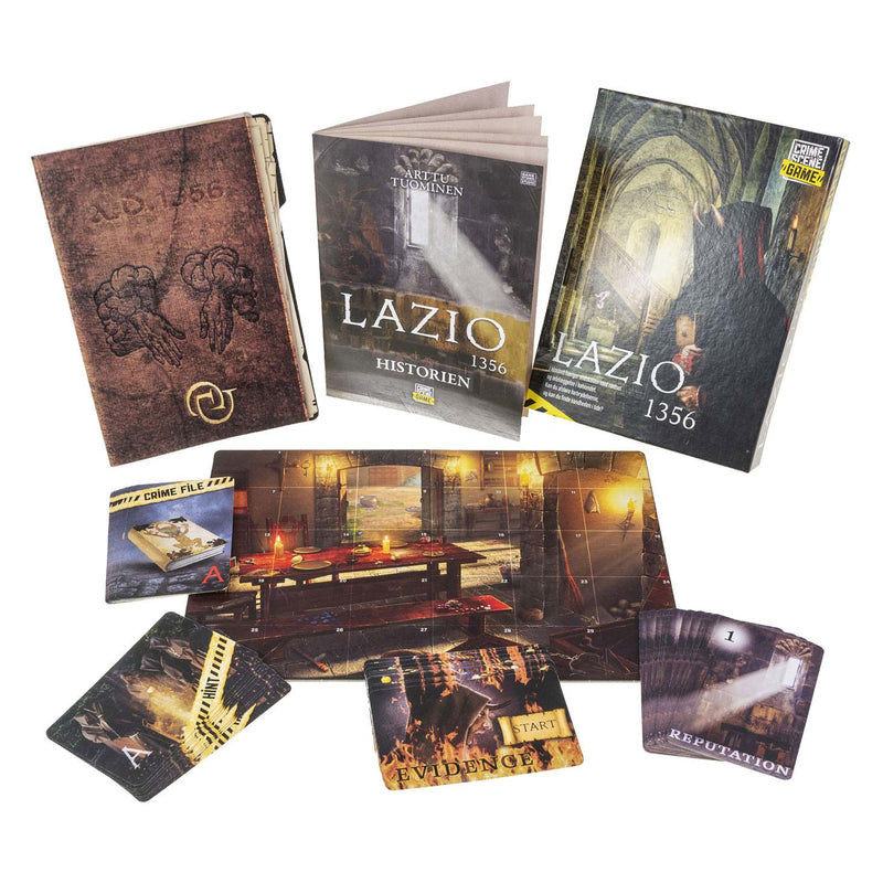Afbeelding laden in galerijviewer, Tactic crime scene lazio 1356 – bordspel – misdaadspel – historisch mysterie in een klooster – diepgaand onderzoek en deductie – crime scene serie – game storm studio -1 of meer spelers – vanaf 18 jaar