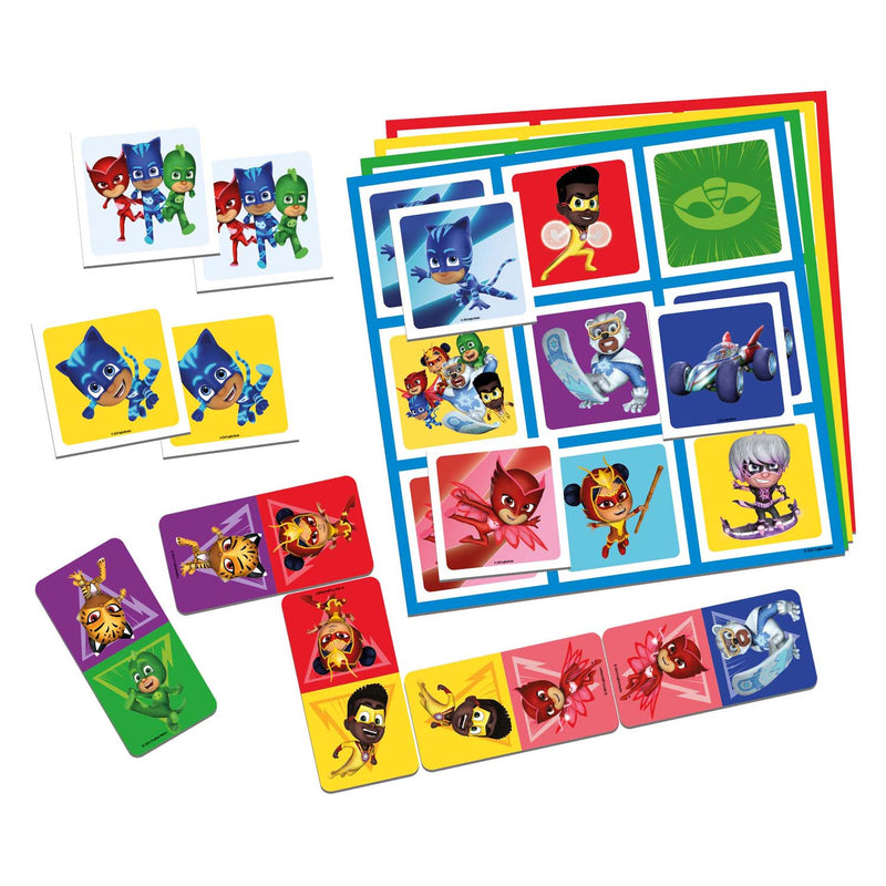Afbeelding laden in galerijviewer, Tactic pj masks 3-in-1 spellenverzameling – kaartspel – lotto – domino – memo – kinderspel vanaf 4 jaar