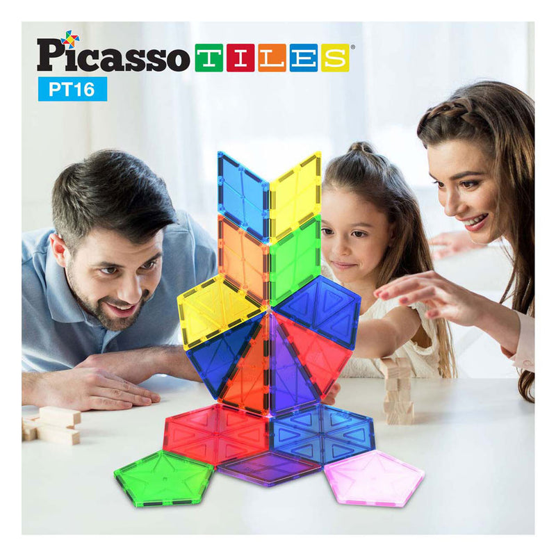 Afbeelding laden in galerijviewer, Picasso tiles tactic - constructiespeelgoed - magnetic tiles - magnetische tegels - geometry set - stem speelgoed - creatief bouwspeelgoed - 16-delig - vanaf 3 jaar