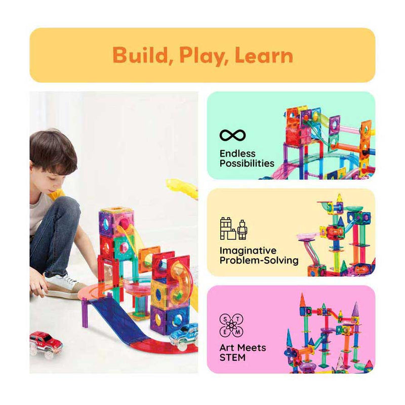 Load image into Gallery viewer, Selecta picassotiles marble run and race track - magnetische bouwtegels - 108dlg.