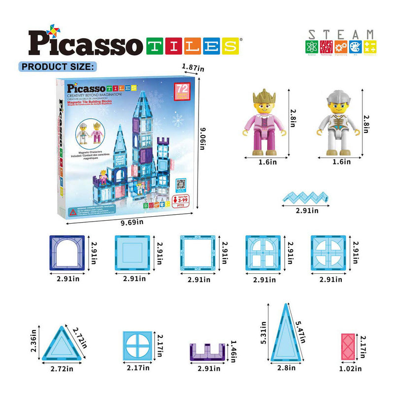 Chargez l'image dans la visionneuse de la galerie, Picasso tiles tactic - constructiespeelgoed - magnetic tiles - magnetische tegels - winter thema - stem speelgoed - creatief bouwspeelgoed - 72-delig - vanaf 3 jaar