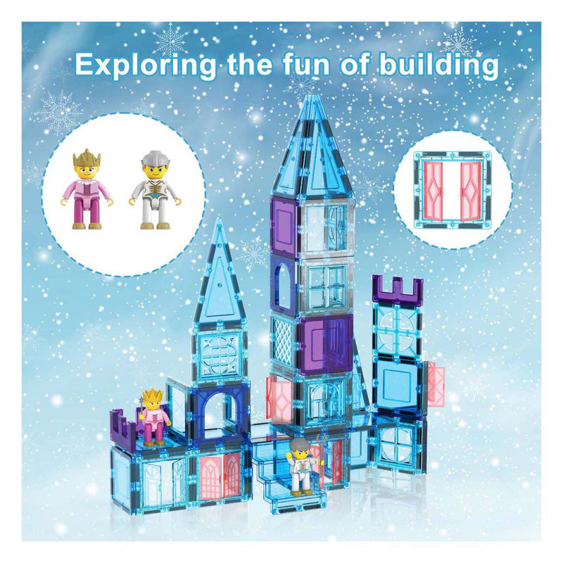 Afbeelding laden in galerijviewer, Picasso tiles tactic - constructiespeelgoed - magnetic tiles - magnetische tegels - winter thema - stem speelgoed - creatief bouwspeelgoed - 72-delig - vanaf 3 jaar